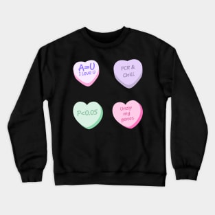 Cute Lovely Laboratory Hearts PCR and Chill Unzip my genes Sticker pack Crewneck Sweatshirt